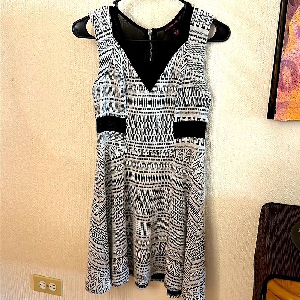Sleeveless black and white cocktail dress